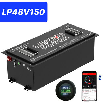 কেনা 48V 150Ah 250Amp 51.2V ব্লুটুথ LiFePO4 গোলাকার LCD সহ লিথিয়াম গল্ফ কার্ট ব্যাটারি, 5 বছরের ওয়ারেন্টি অনলাইন উত্পাদন