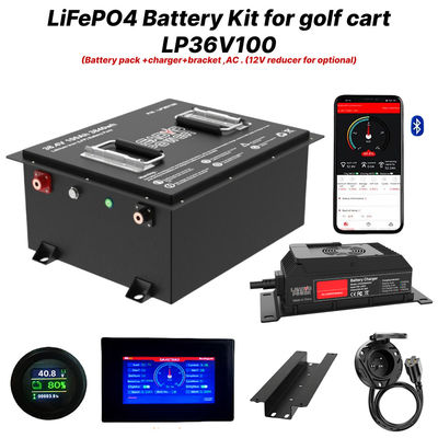 36V 100Ah 200Amp 36.8V ব্লুটুথ LiFePO4 লিথিয়াম গলফ কার্ট ব্যাটারি রূপান্তর কিট