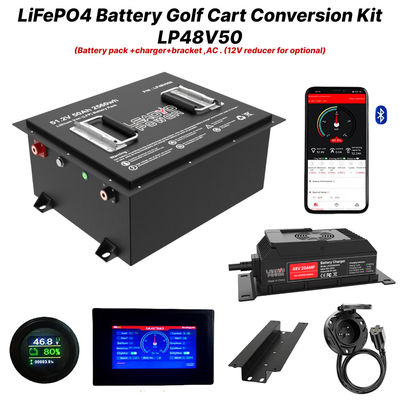কেনা 48V 50Ah 51.2V2 150Amp LiFePO4 গল্ফ কার্ট ব্যাটারি রূপান্তর কিট, 5 বছর ওয়ারেন্টি অনলাইন উত্পাদন