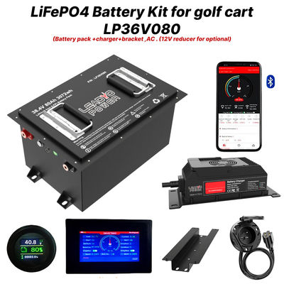 36V 80Ah 150Amp (36.8V) ব্লুটুথ LiFePO4 লিথিয়াম গল্ফ কার্ট ব্যাটারি কভারেজ কিট