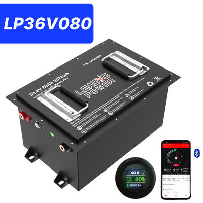 36V 80Ah 150Amp (36.8V) ব্লুটুথ LiFePO4 লিথিয়াম গল্ফ কার্ট ব্যাটারি w/h এলসিডি ডিসপ্লে & ব্লুটুথ