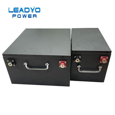 স্মার্ট BMS সহ 12V লিথিয়াম আয়ন ডিপ সাইকেল আরভি ব্যাটারি কালো ধাতব কেস
